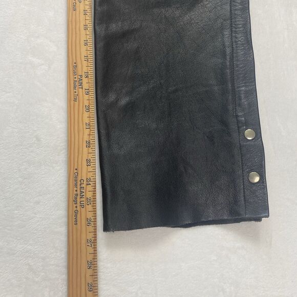 Vintage Barneys Leather Chaps Adult XL Black Leather Motorcycle Riding - Picture 6 of 15